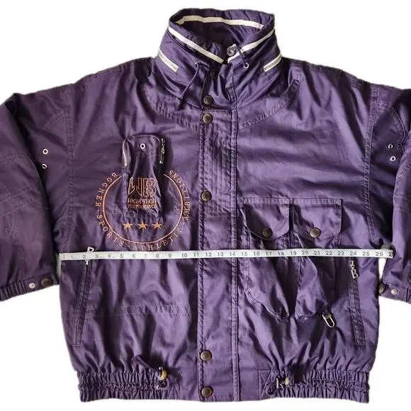 Bogner Vintage Purple Full Zip Retractable Hood Ski Jacket Women's Size 42 Read - Picture 10 of 12